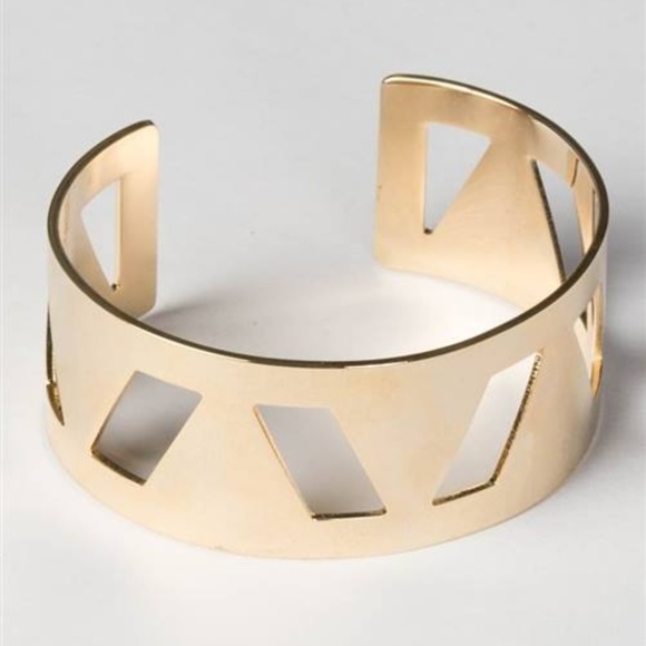 Luxe Label Jewelry - GEO CUT-OUT BANGLE in GOLD